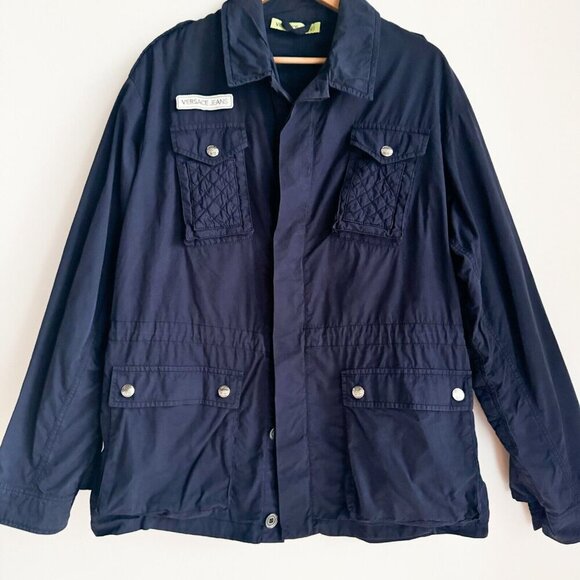 Versace Jeans Navy Blue Cotton Casual Jacket L - Picture 2 of 16